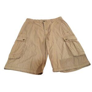 Levis Shorts Mens Sz 32 Beige Tan Cargo Shorts 6 Pockets High Rise